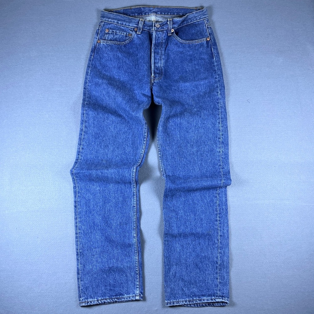 VTG 90s 1990 Levis 501 Jeans Mens 32x32 Straight Button Fly Denim Made in USA - Picture 2 of 12